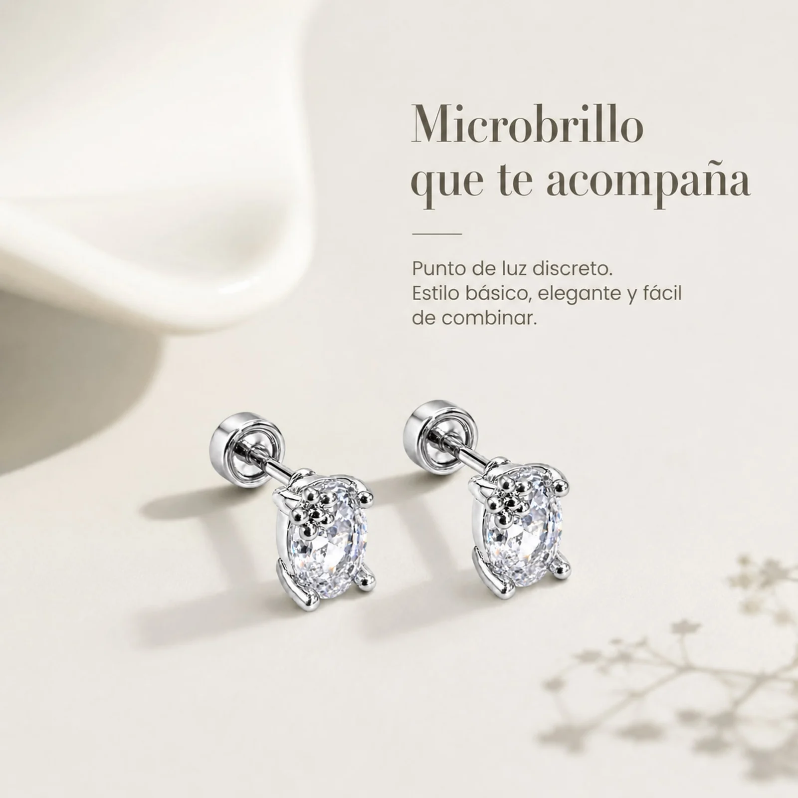 Pendiente-Piercing Bañado Oro 18K y con Circonita