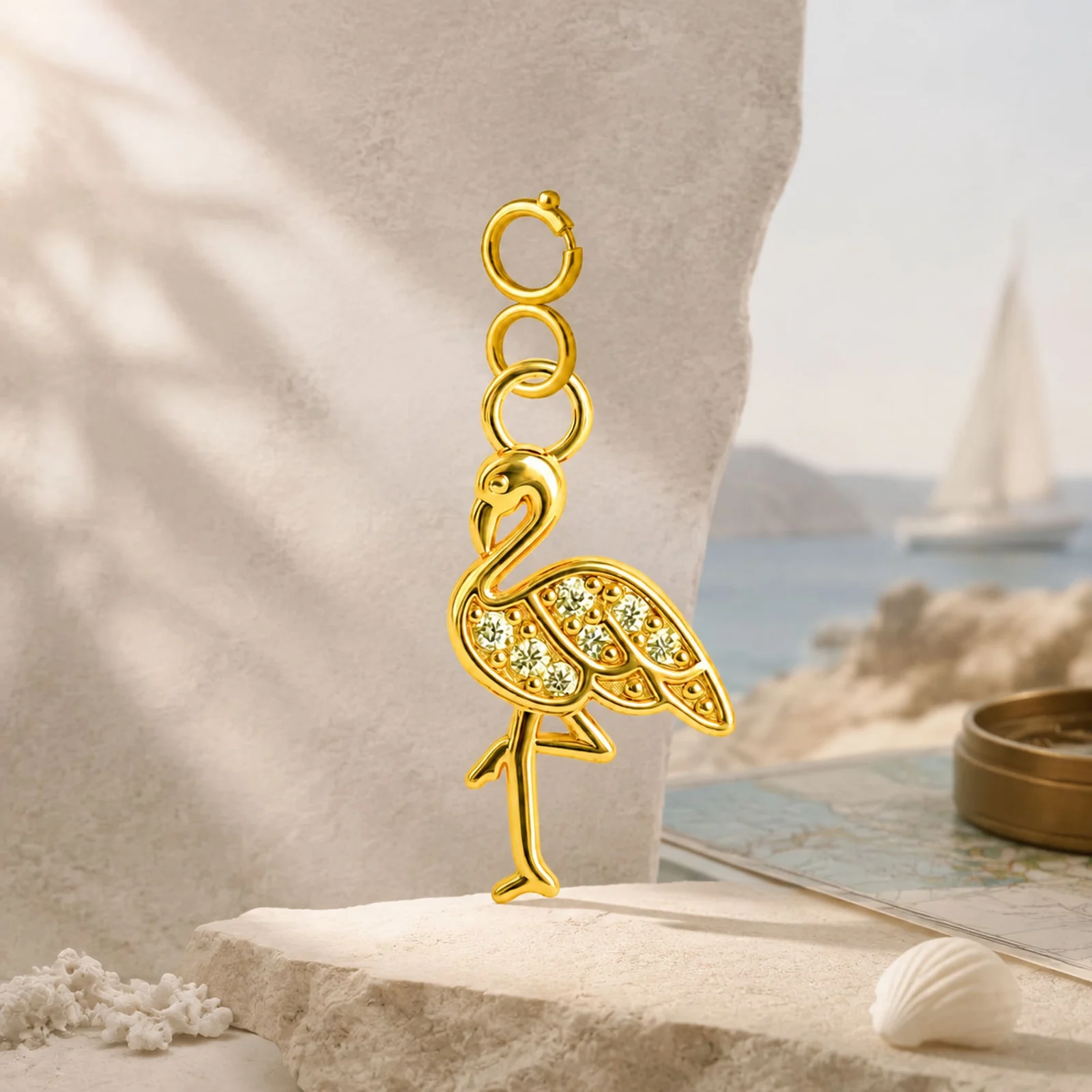 CHARM DE COBRE CHAPADO A ORO 14K CON CIRCONITA-CON CIERRE