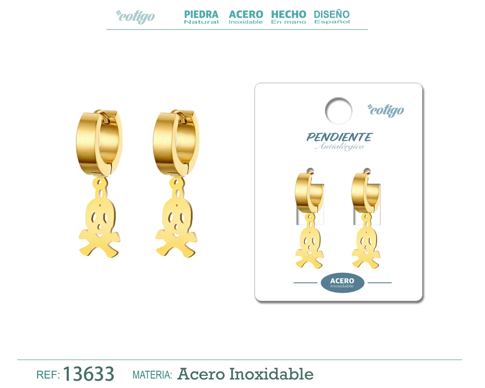PENDIENTE ACERO COLOR DORADO