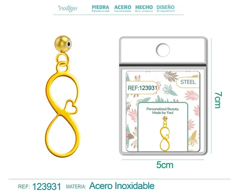 CHARM ACERO INOXIDABLE COLOR DORADO -CON BOLA DE GOMA