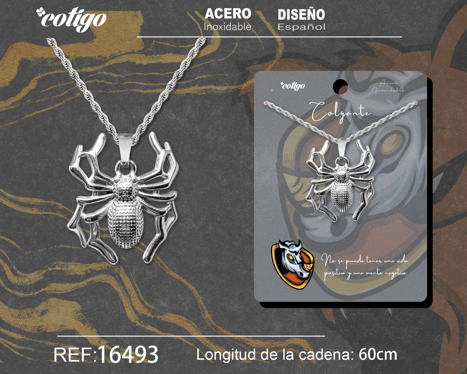COLGANE HOMBRE ACERO COLOR PLATEADO