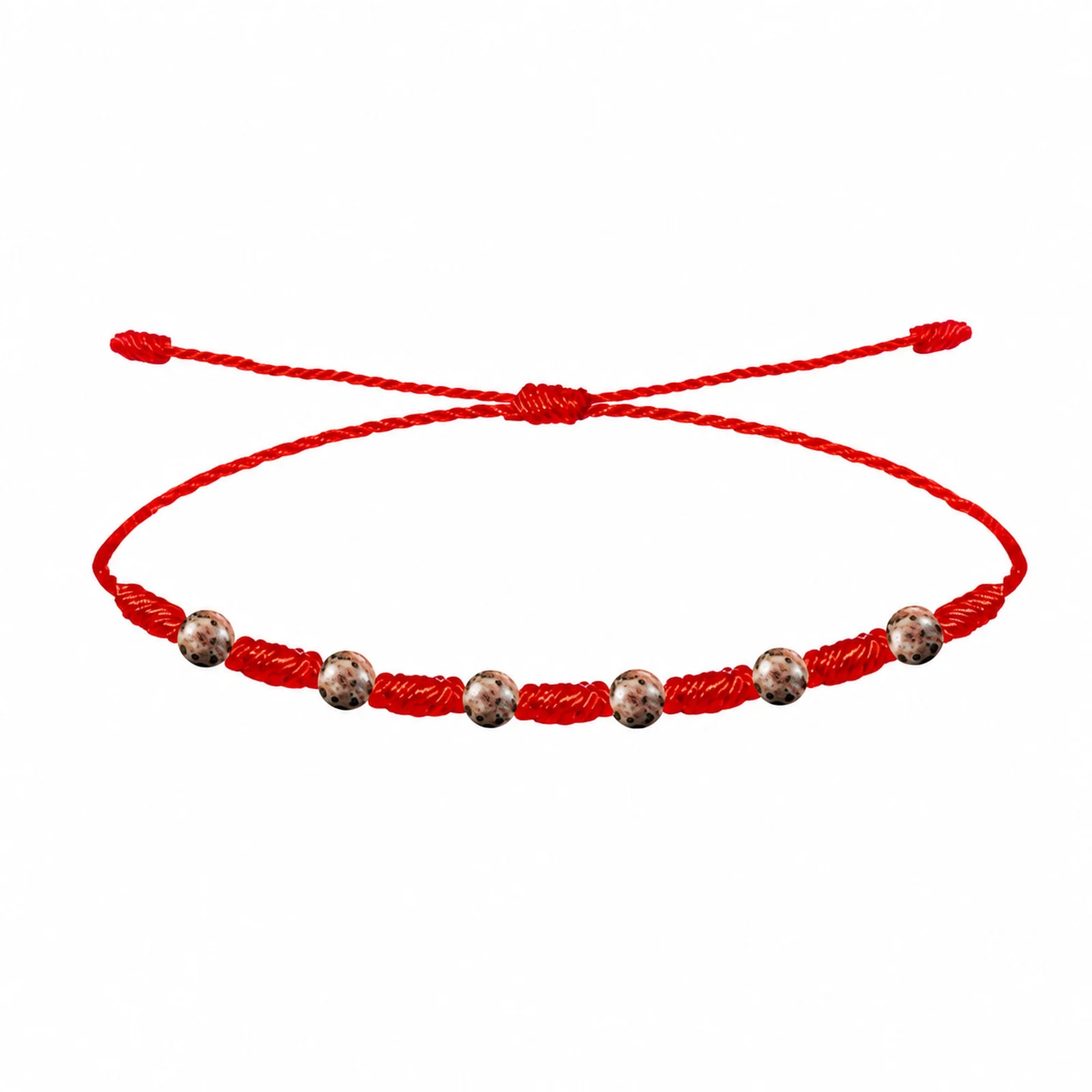 PULSERA 7 NUDOS CON  JASPE LEOPARDO 4MM