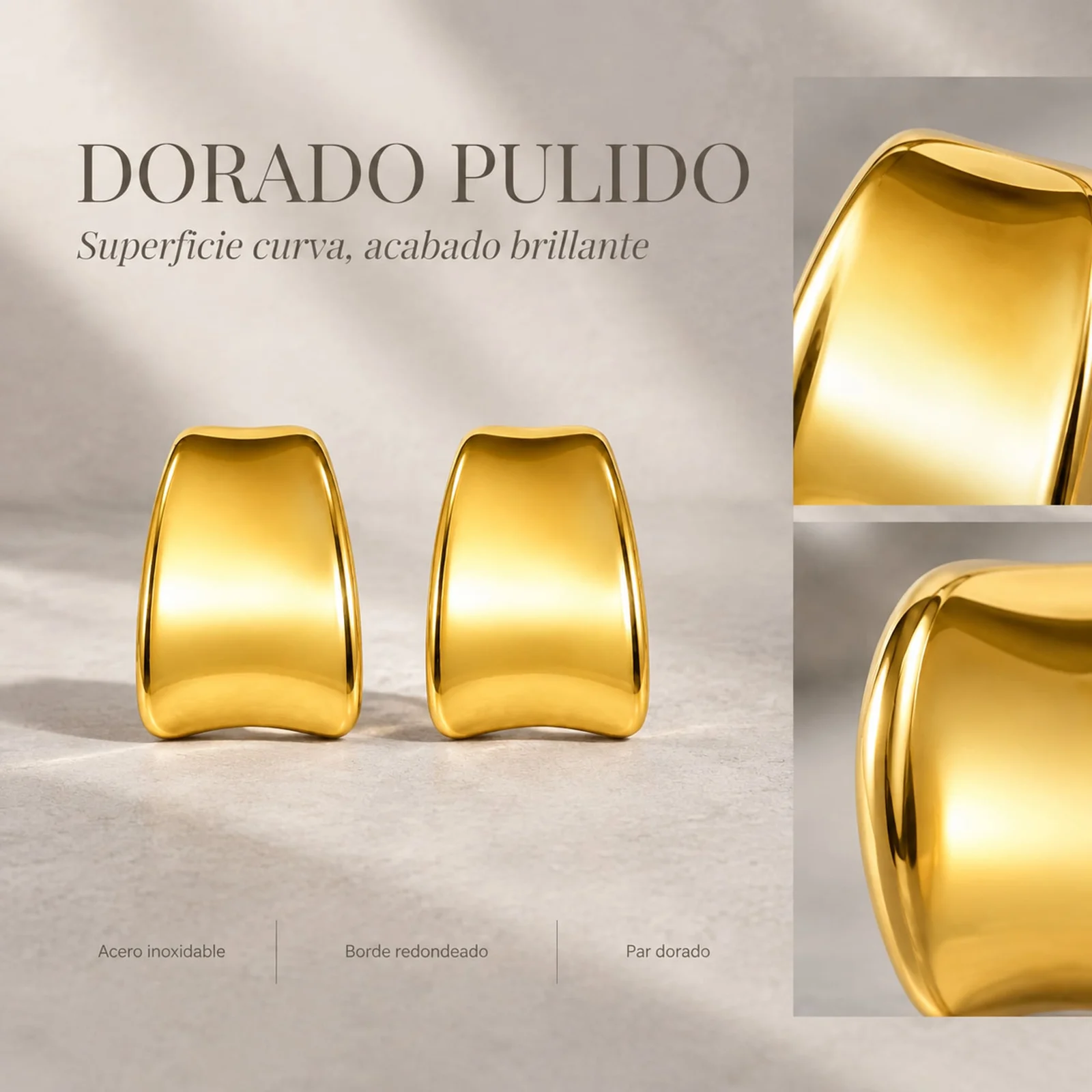 Pendiente Acero Inoxidable color Dorado