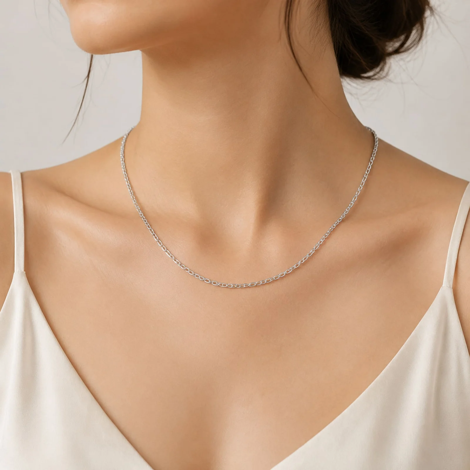 COLLAR DE CADENA ACERO PLATEADO