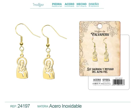PENDINETE VIRGEN DE VALVANERA ACERO DORADO