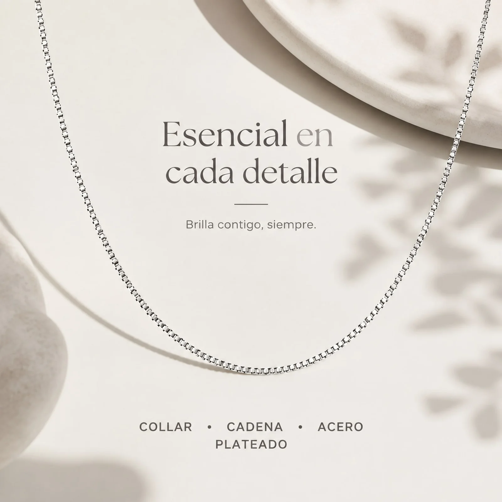 COLLAR DE CADENA ACERO PLATEADO
