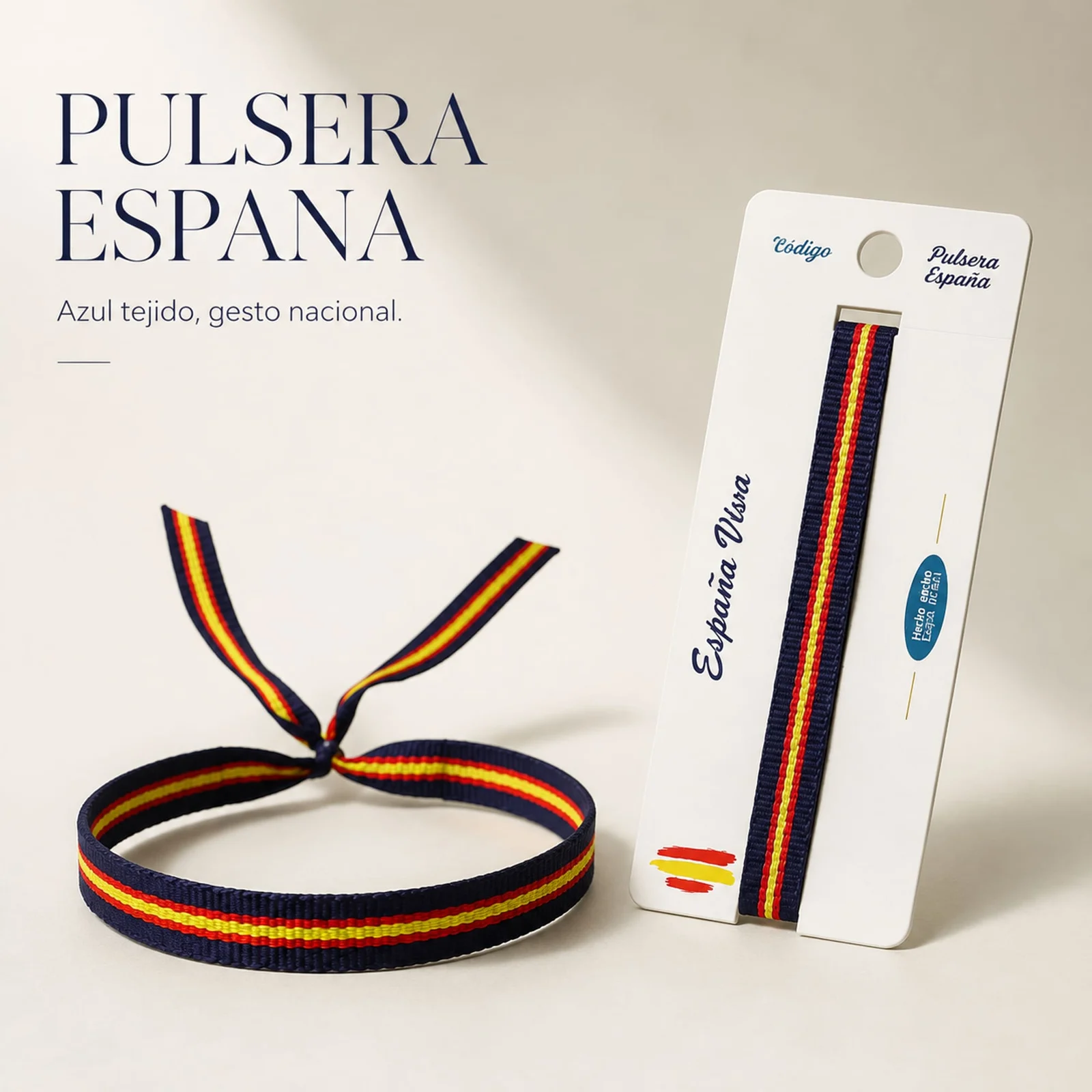 PULSERA ESPAÑA ANCHO 1CM AZUL