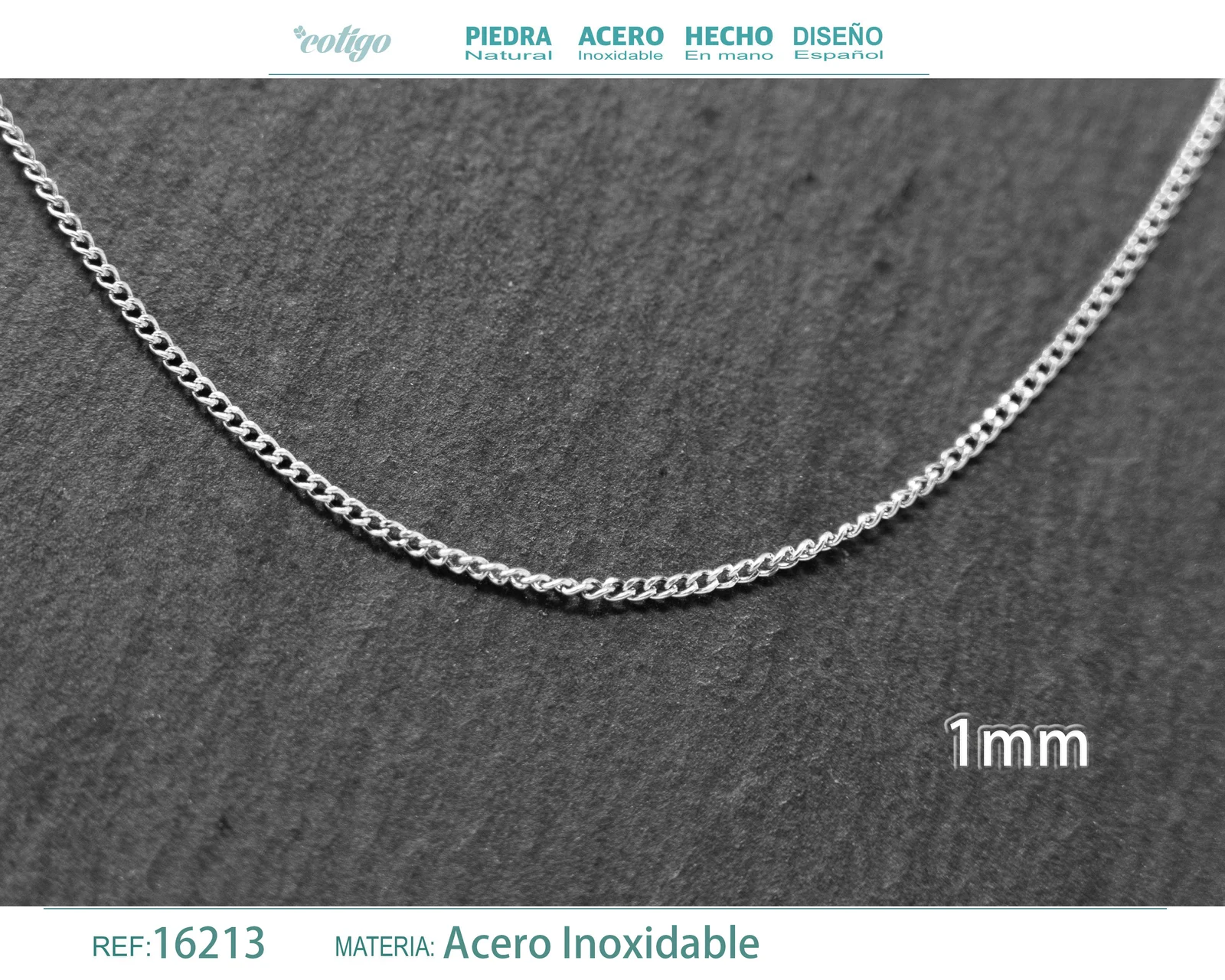 COLLAR DE CADENA ACERO PLATEADO