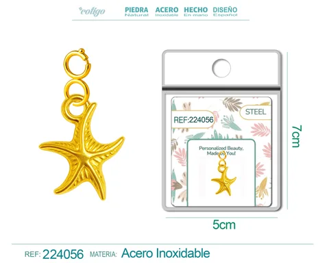 CHARM ACERO DORADO CHAPADO ORO 14 K-CON CIERRE