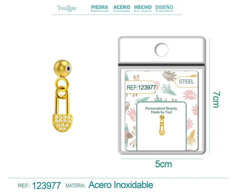 CHARM DE COBRE CHAPADO ORO 14K CON CIRCONITA-CON BOLA DE GOMA