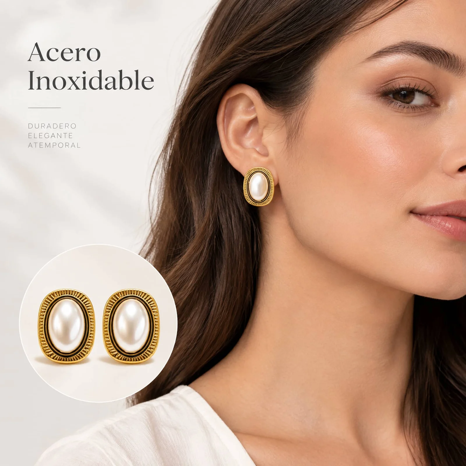 Pendiente Acero Inoxidable color Dorado