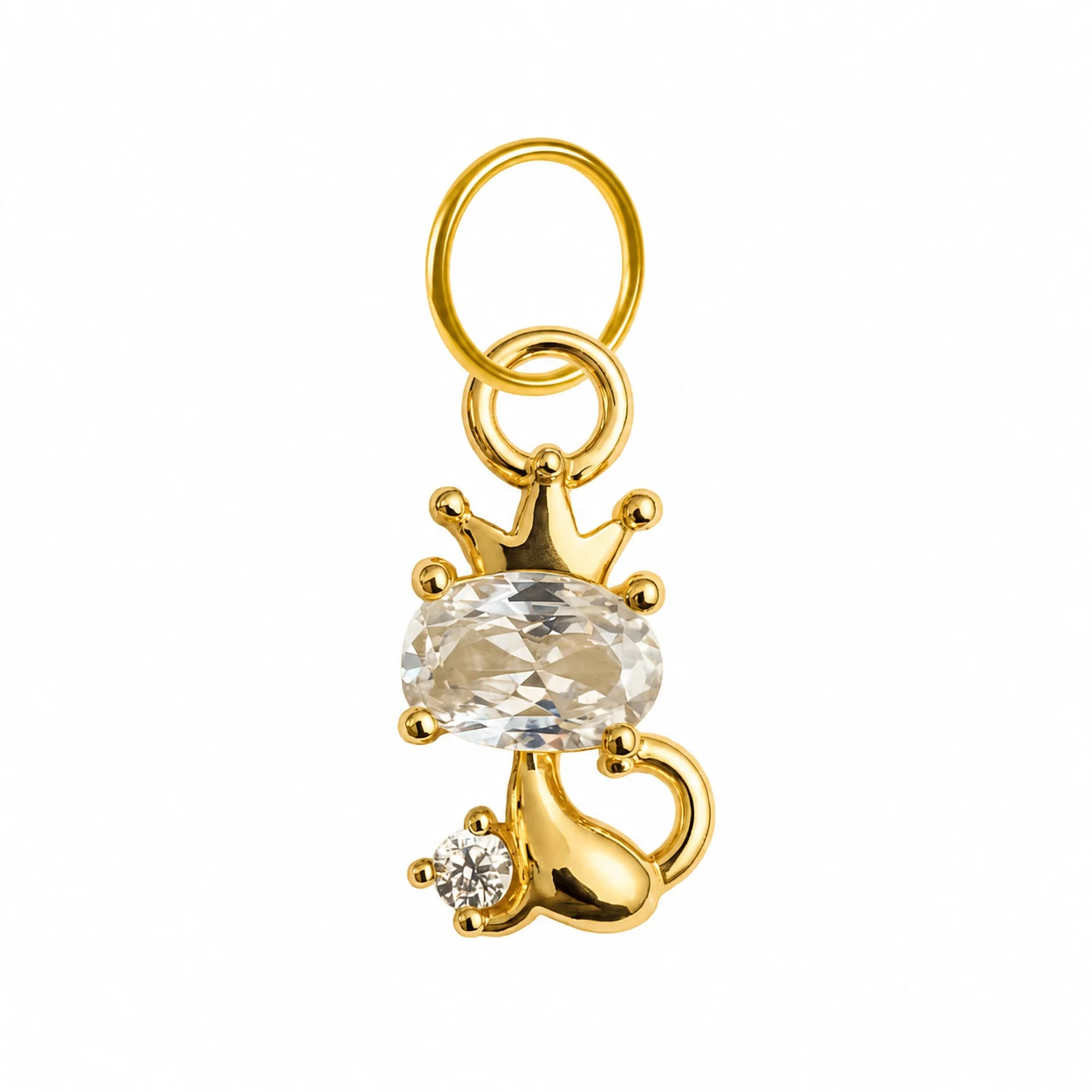 CHARM DE COBRE CHAPADO ORO 14K CON CIRCONITA