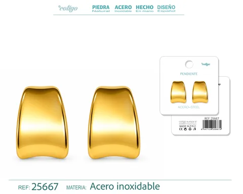 Pendiente Acero Inoxidable color Dorado