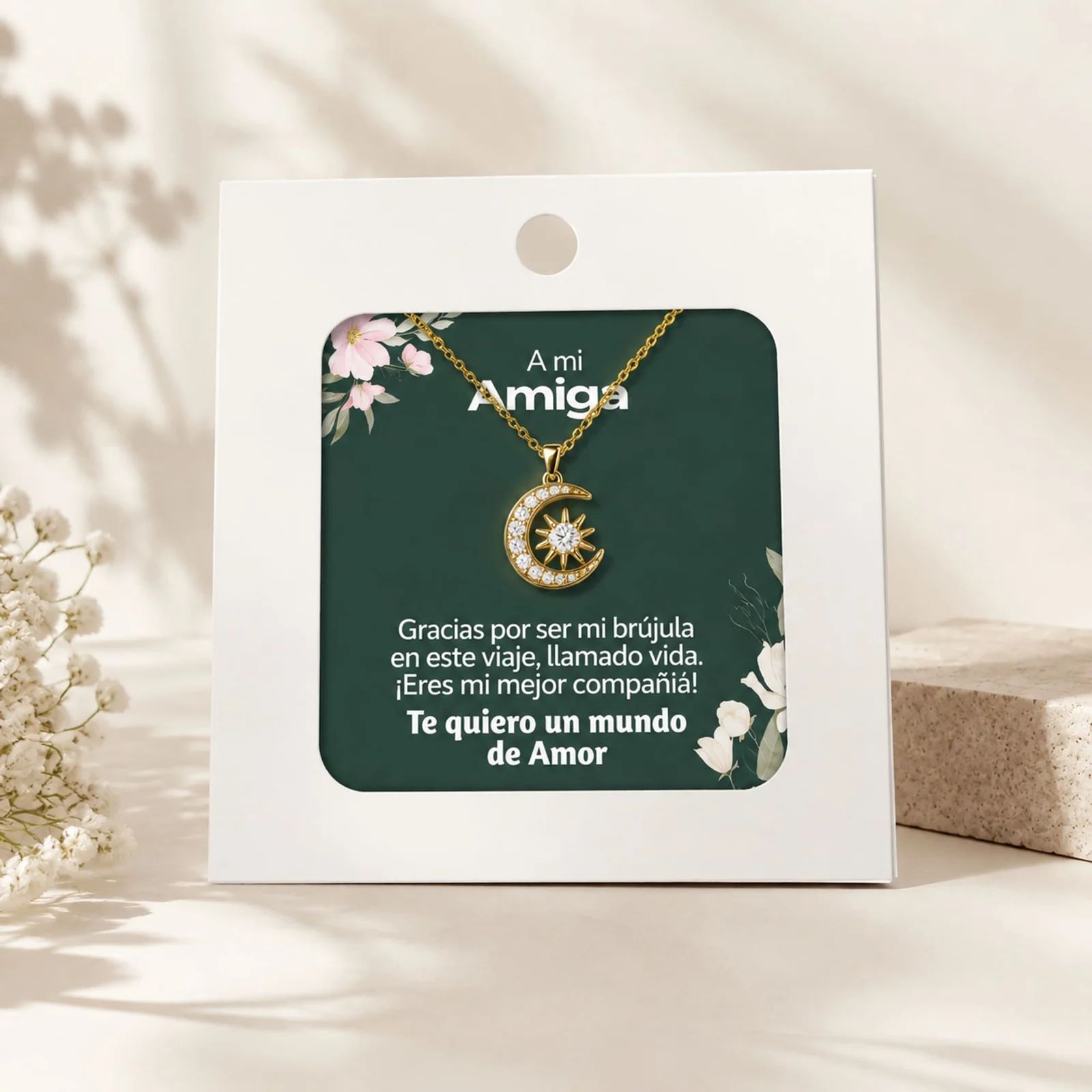 COLLAR ACERO CON CIRCONITA PARA REGALAR A  AMIGA