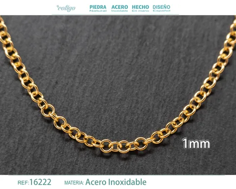 COLLAR DE CADENA ACERO DORADO