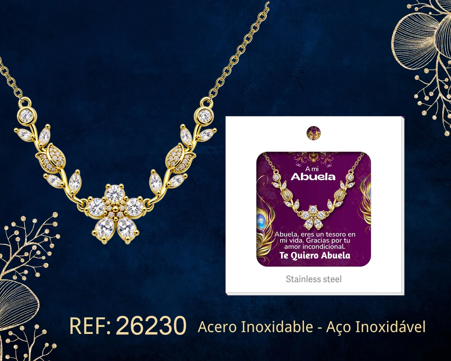 COLGANTE CHAPADA ORO 14K CON CIRCONITA PARA REGALAR