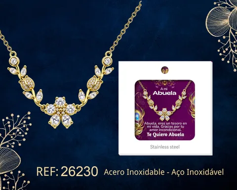 COLGANTE CHAPADA ORO 14K CON CIRCONITA PARA REGALAR