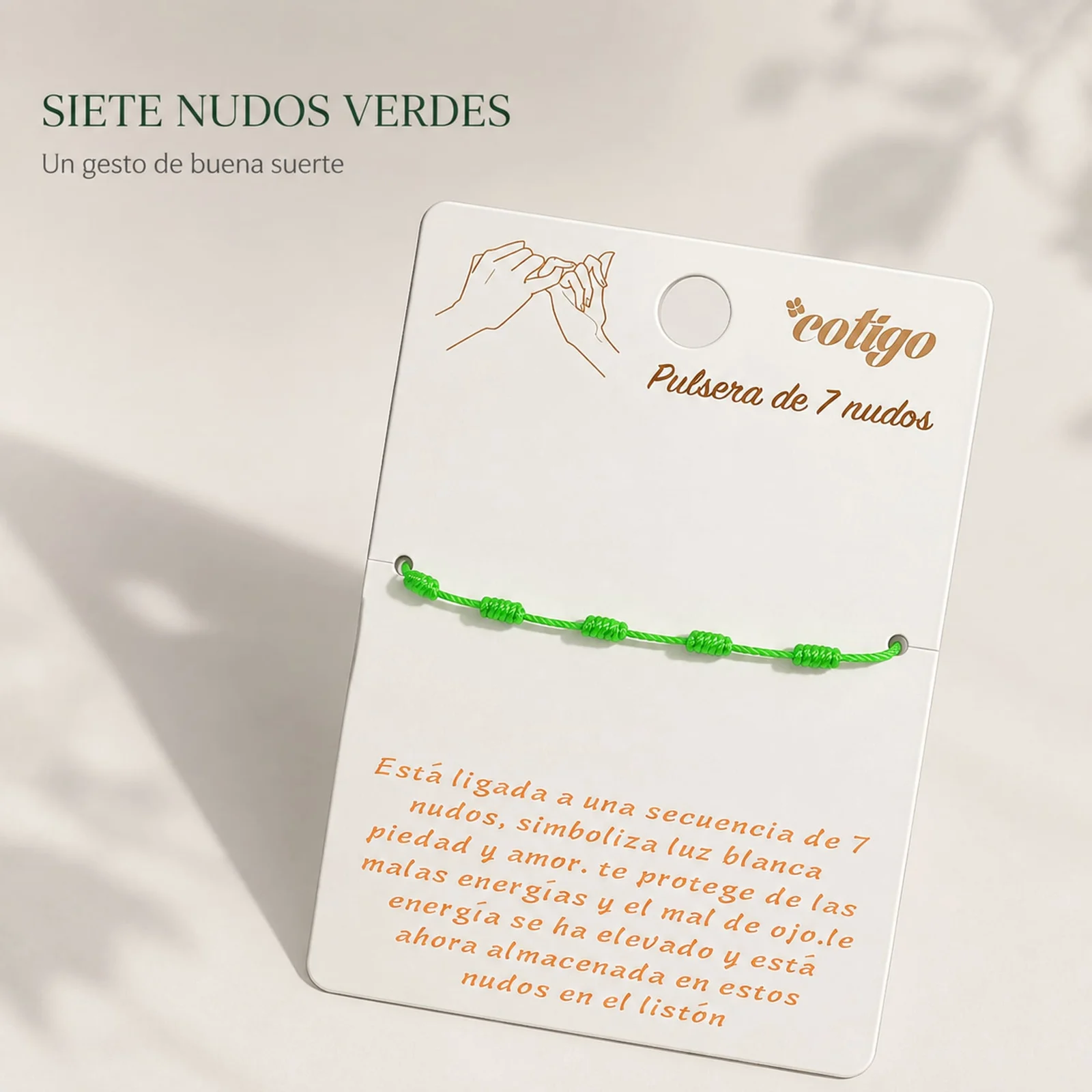 PULSERA 7 NUDOS VERDE