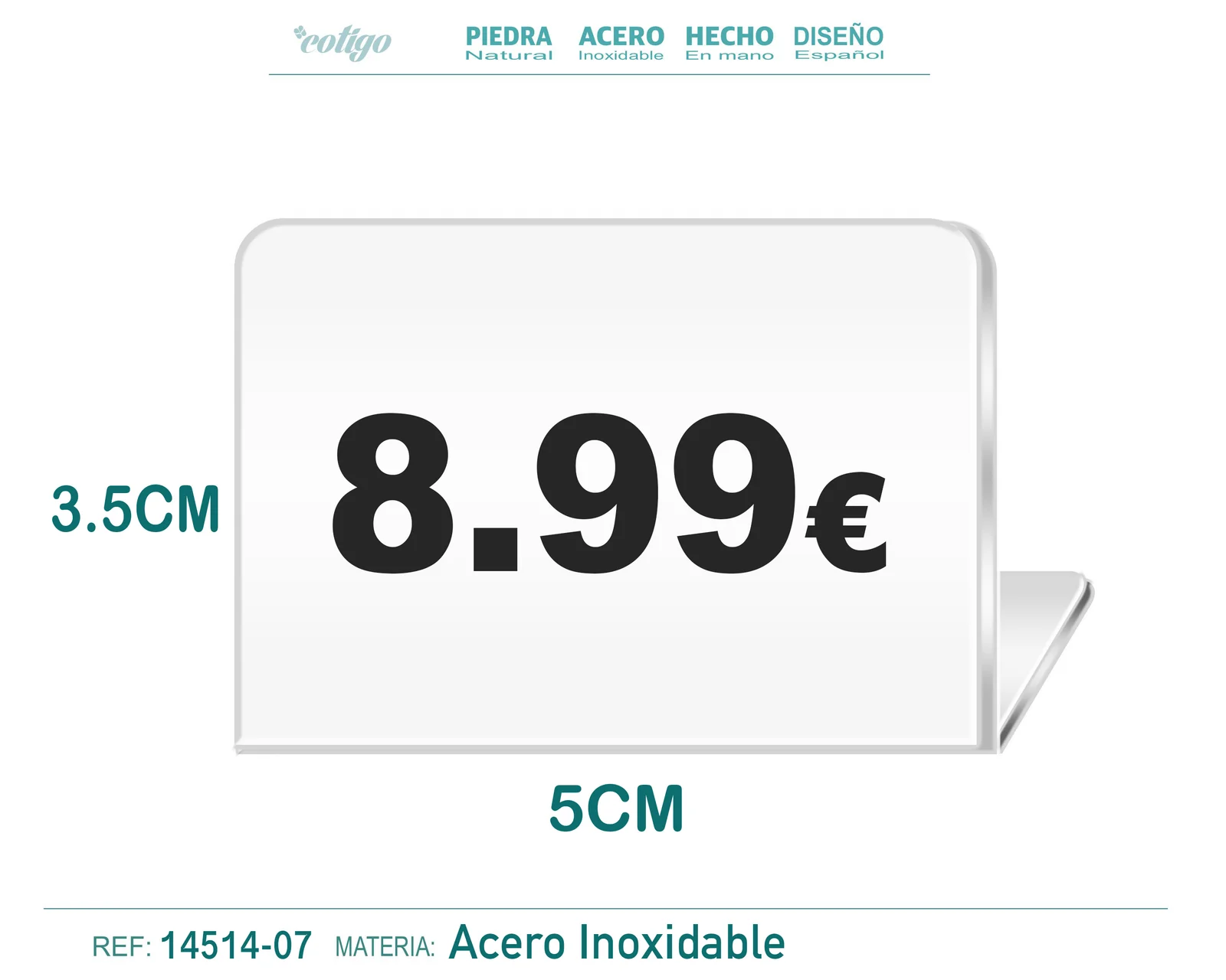 Placa Acero 3.5x5cm-8.99