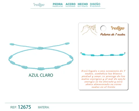 PULSERA 7 NUDOS AZUL