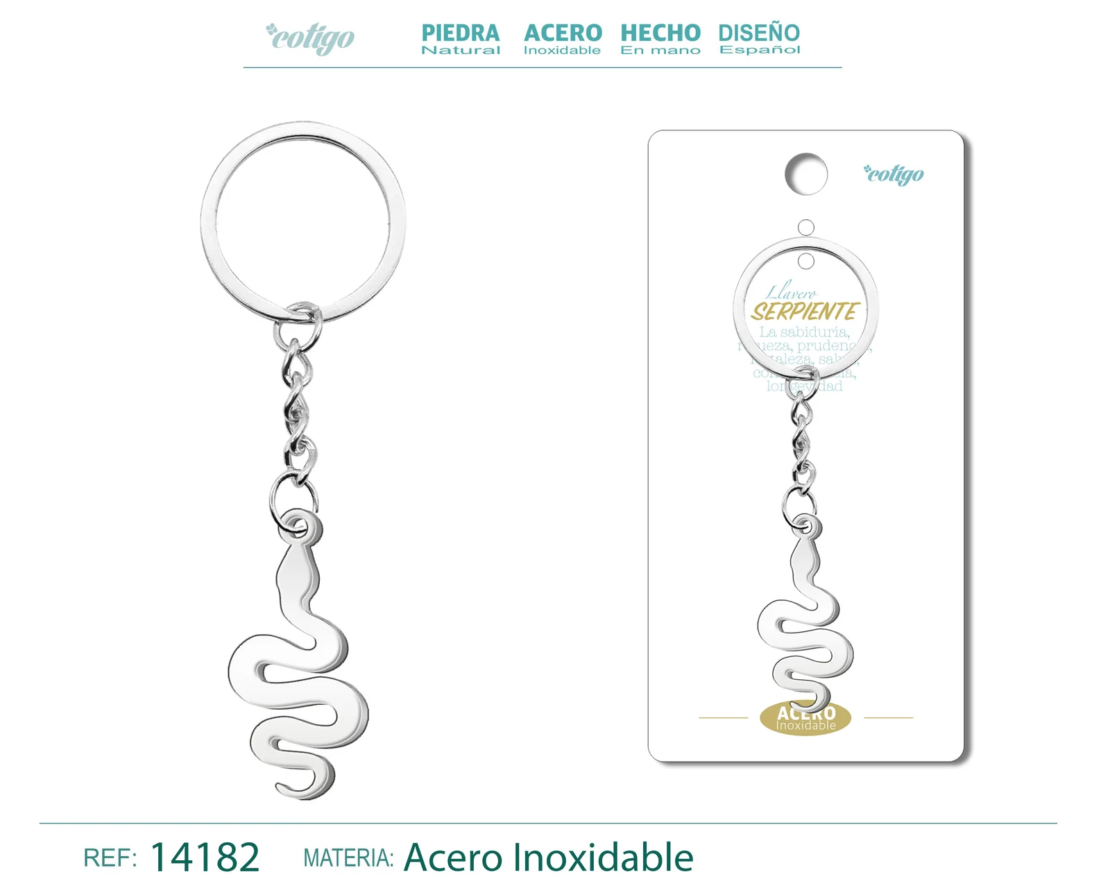 LLAVERO DE SERPIENTE ACERO