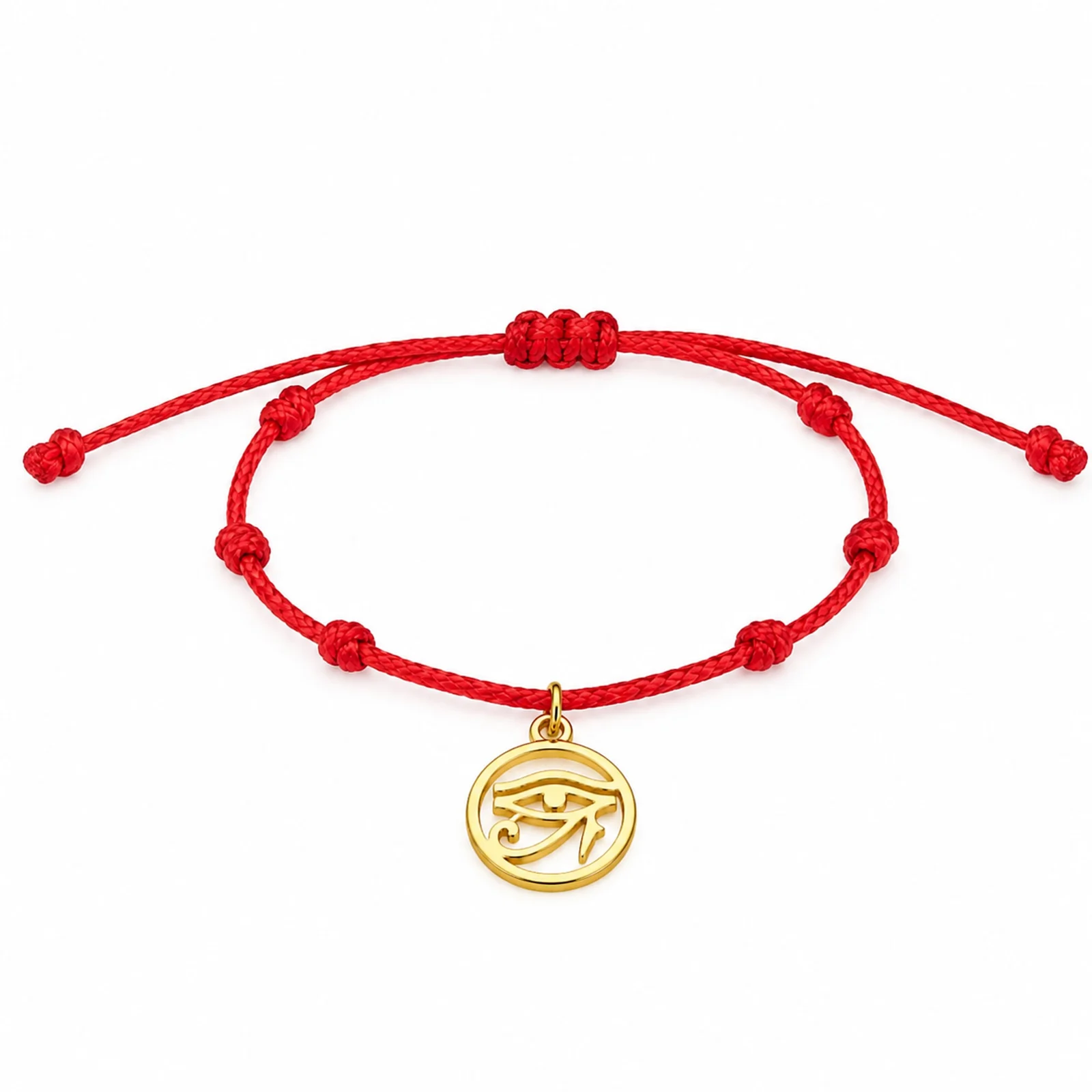 PULSERA 7 NUDOS CON OJO DE HORUS COLOR DORADO