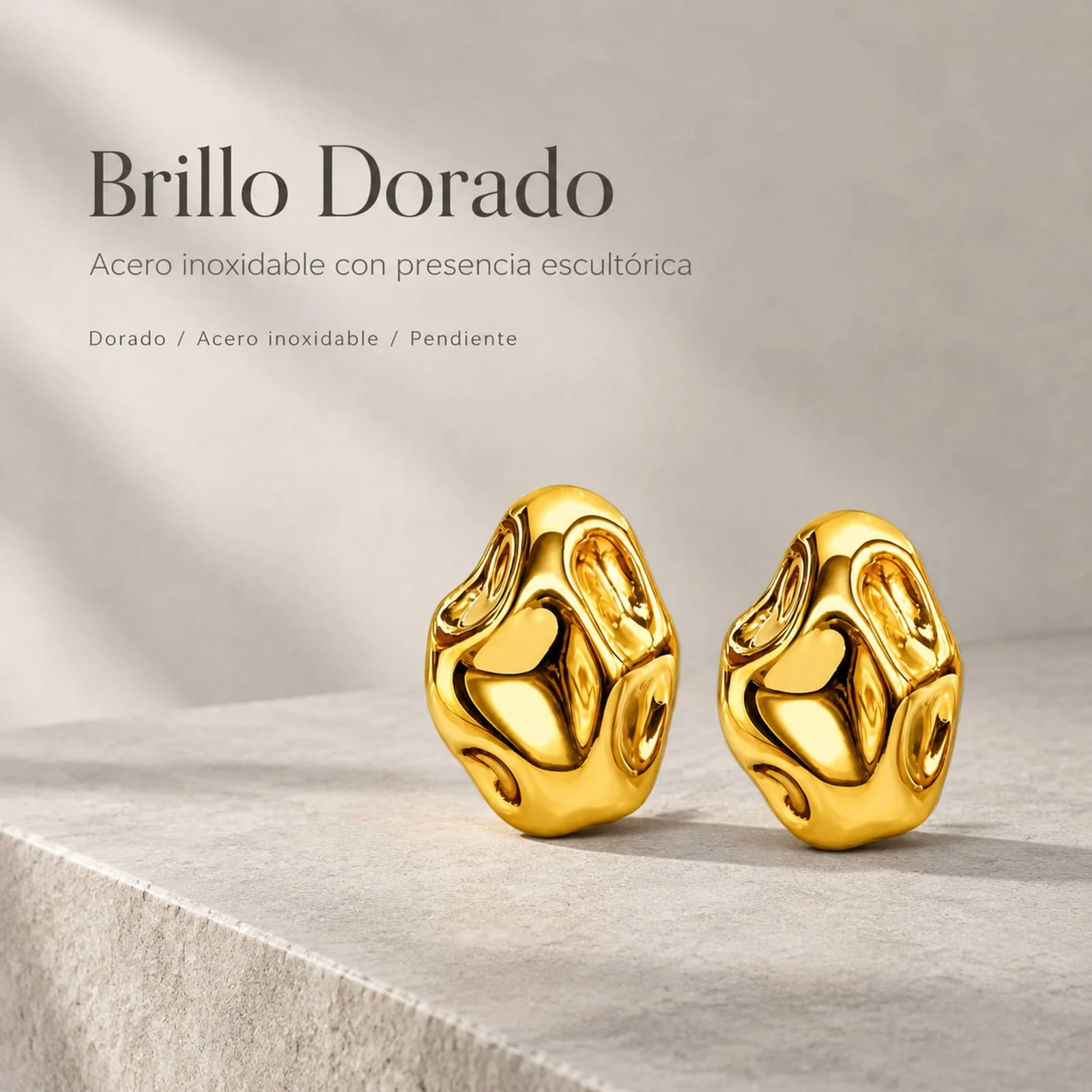 Pendiente Acero Inoxidable color Dorado