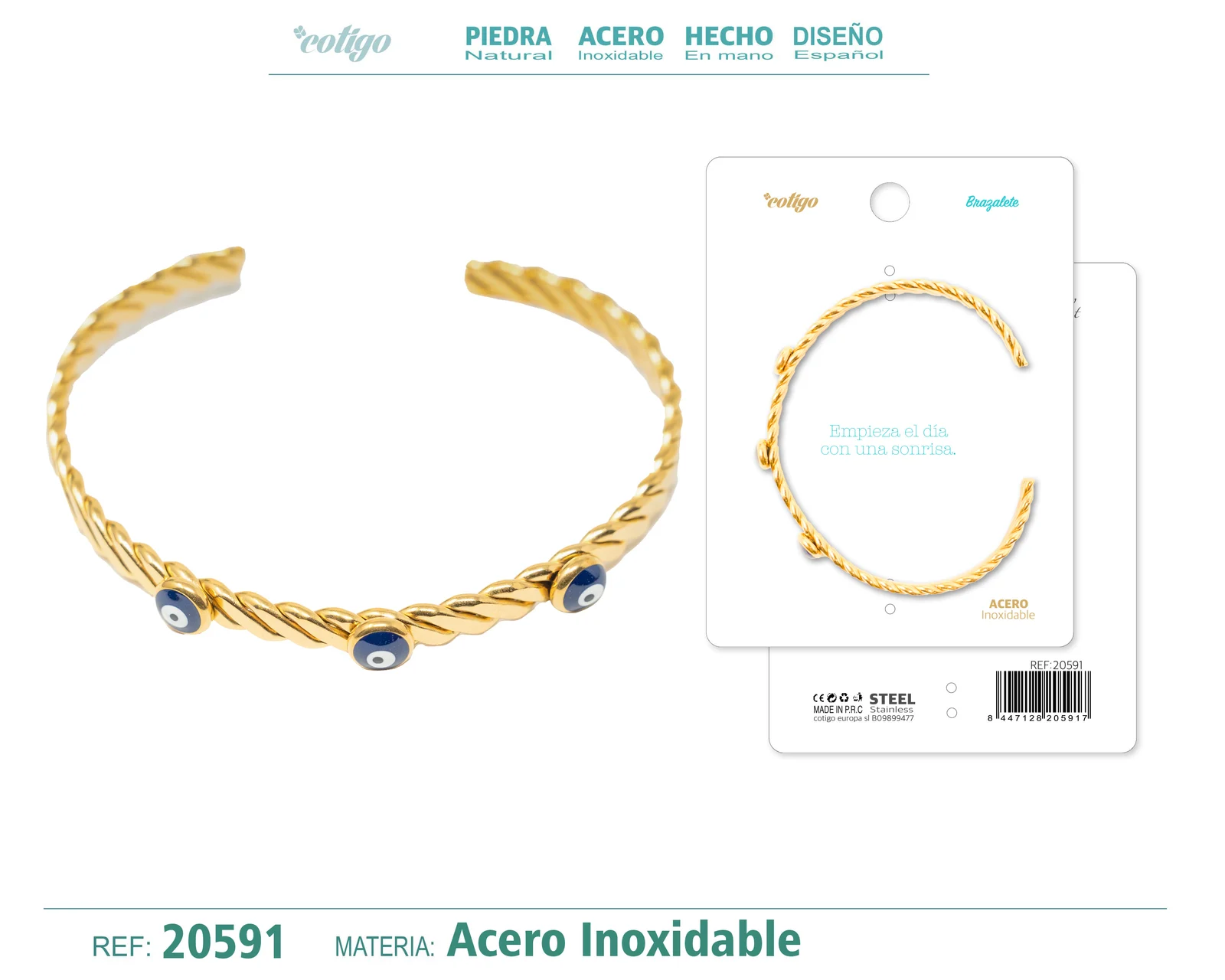 BRAZALETE ACERO COLOR DORADO