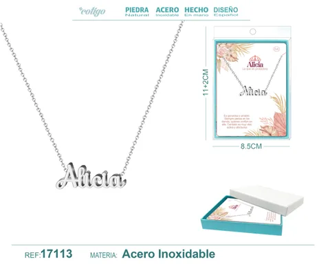 COLLAR ALICIA ACERO COLOR PLATEADO
