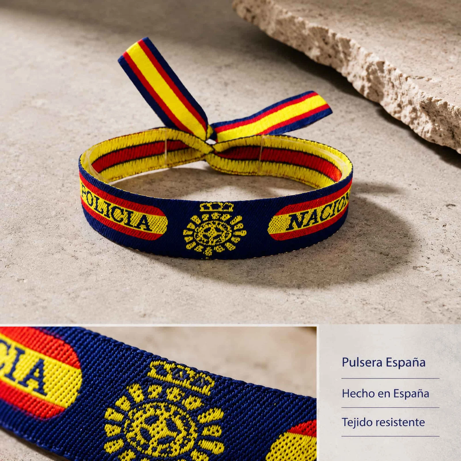 PULSERA ESPAÑA TEJIDO-POLICIA NACIONAL
