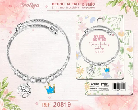 BRAZALETE ACERO CON: ARBOL DE VIDA