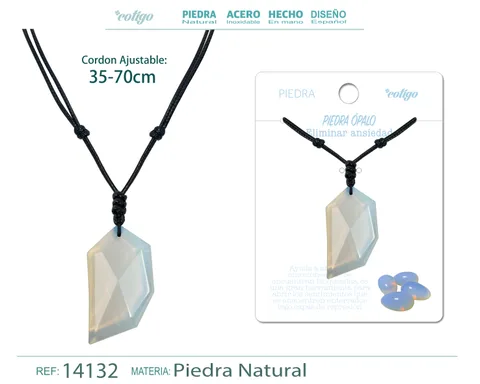 COLGANTE DIENTE LOBO DE PIEDRA ÓPALO