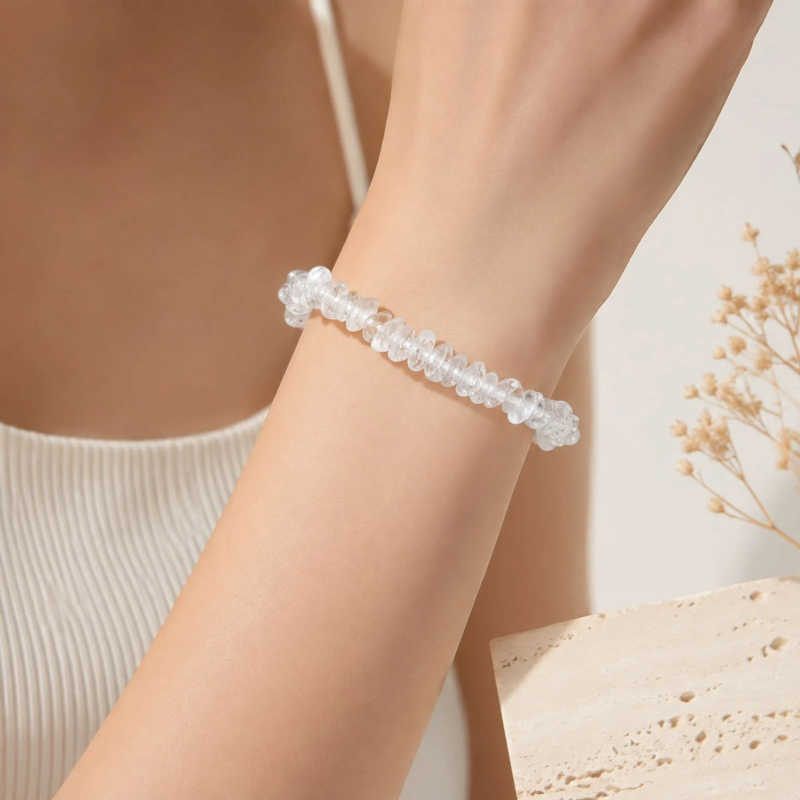 Pulsera Piedra natural Cuarzo Blanco