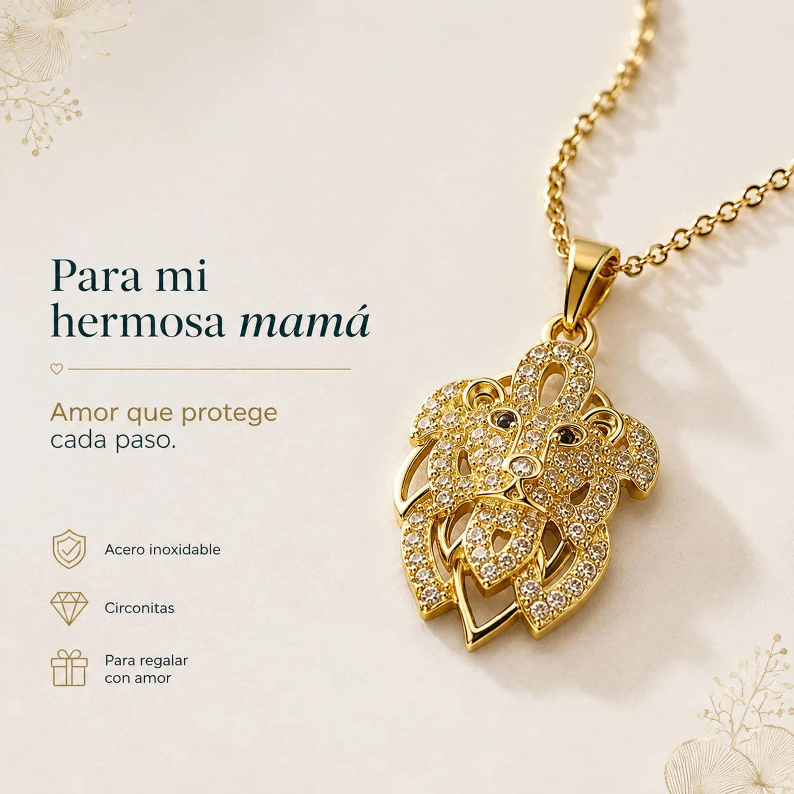 COLLAR ACERO CON CIRCONITA PARA REGALAR A  MAMÁ
