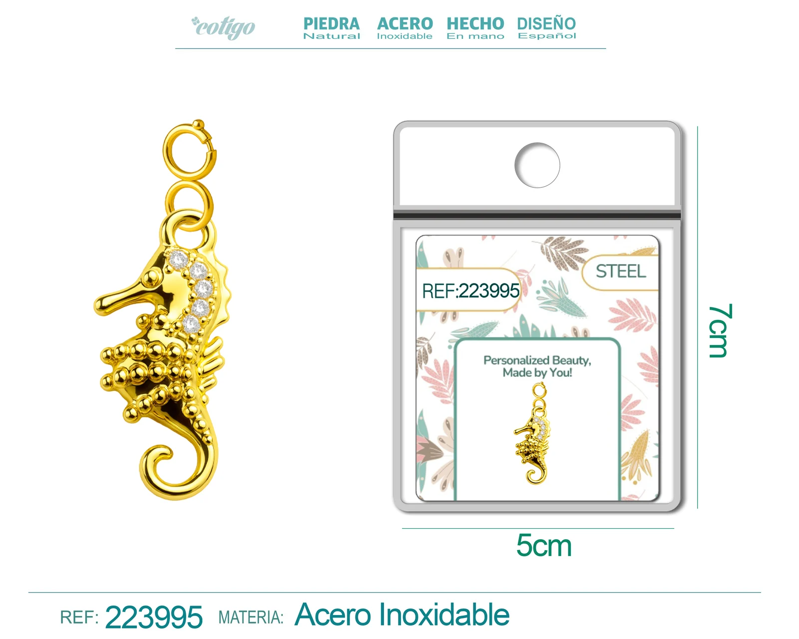 CHARM DE COBRE CHAPADO A ORO 14K CON CIRCONITA-CON CIERRE