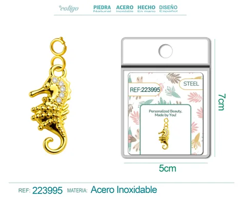 CHARM DE COBRE CHAPADO A ORO 14K CON CIRCONITA-CON CIERRE