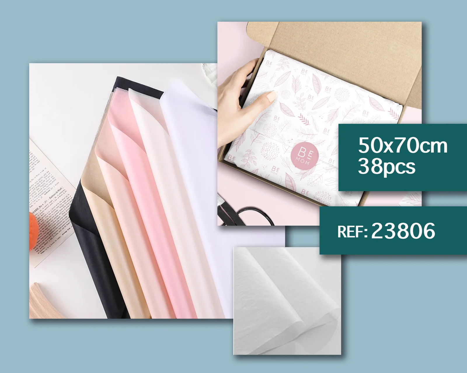 PAPEL DE SEDA PARA EMPAQUETE 50X70CM-38PCS