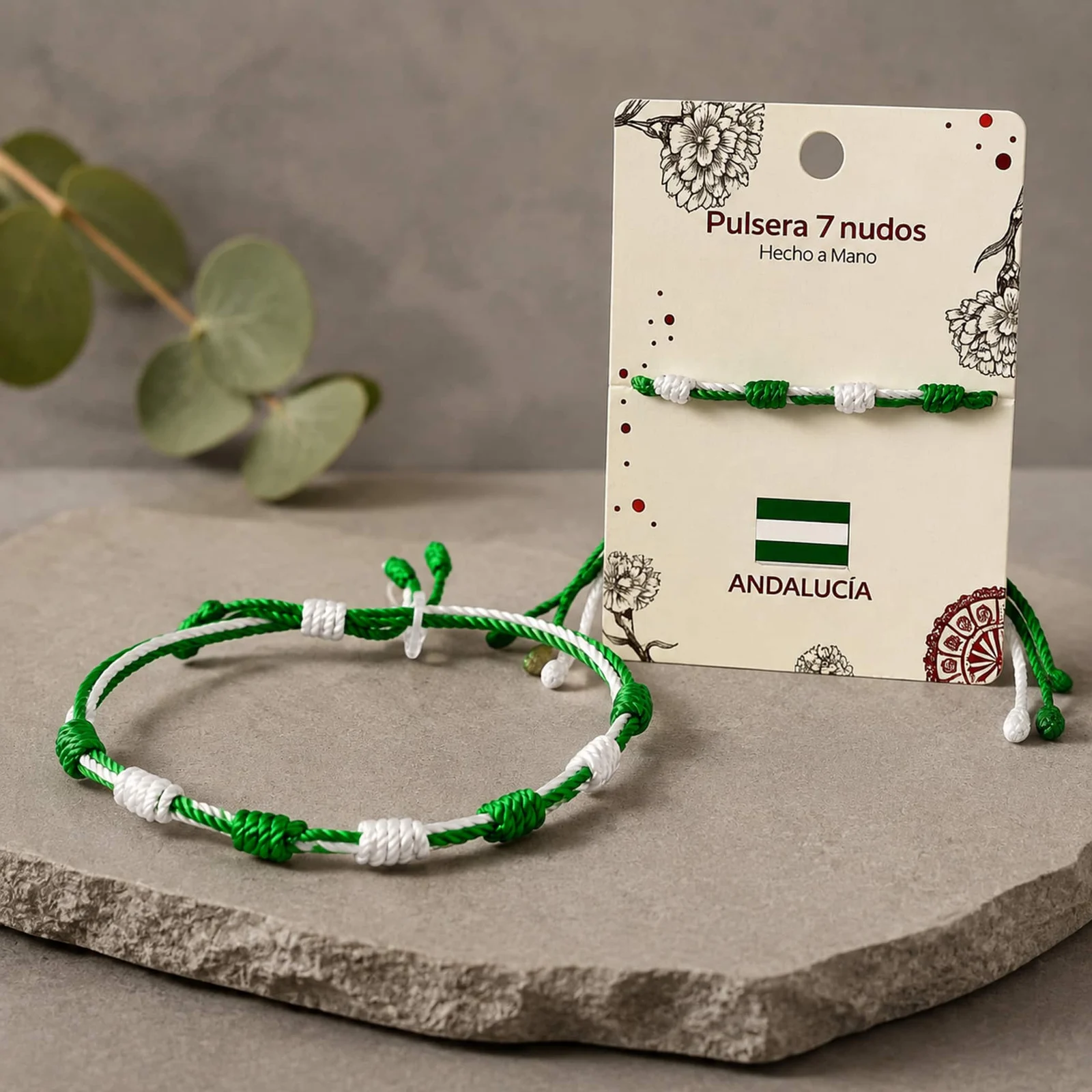 PULSERA 7 NUDOS DE BANDERA DE  ANDALUCÍA