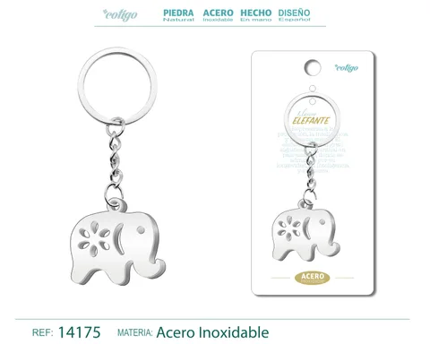 LLAVERO DE ELEFANTE ACERO