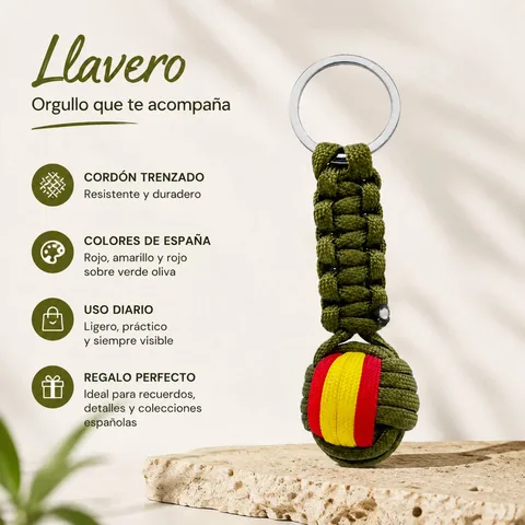 LLAVERO BOLA DE CUERDA CON ARO ACERO