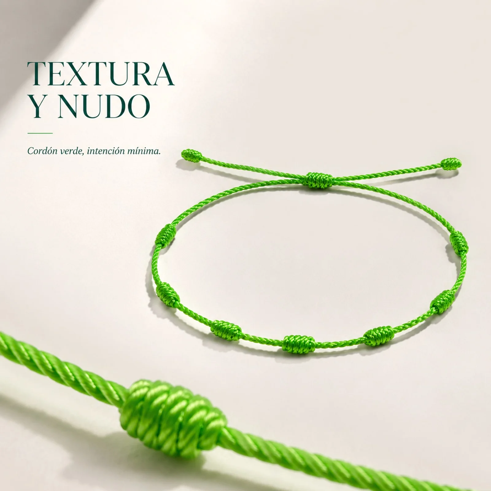 PULSERA 7 NUDOS VERDE