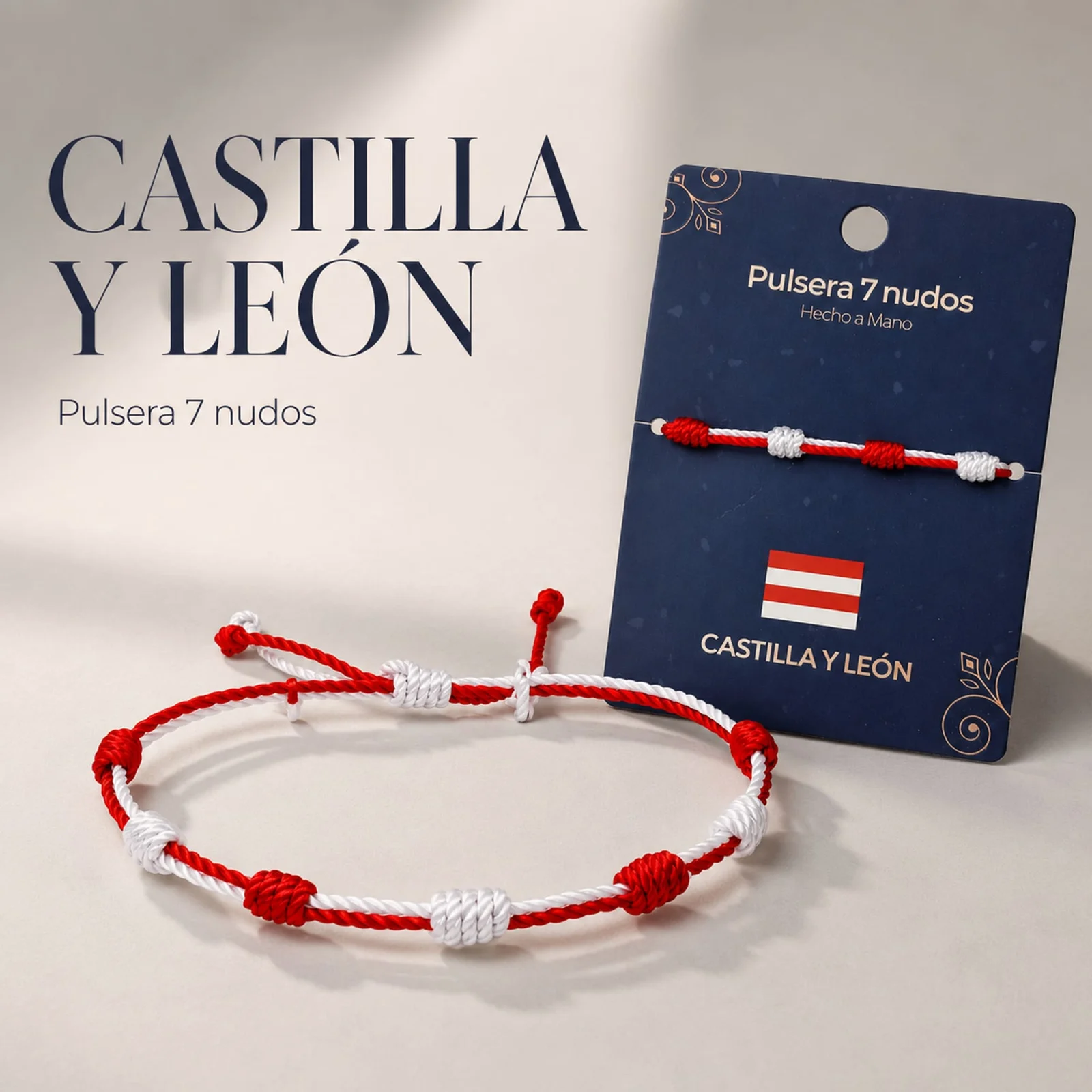 PULSERA 7 NUDOS DE BANDERA DE  CASTILLA Y LEÓN