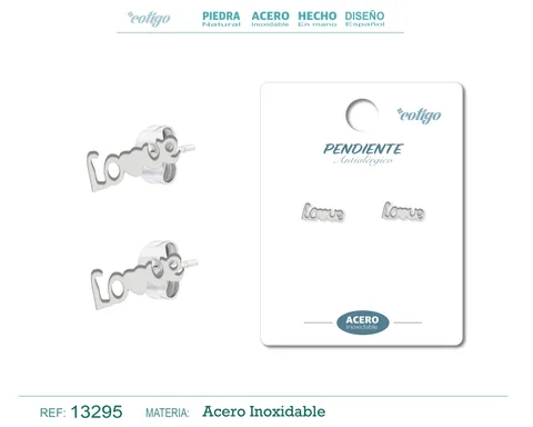 PENDIENTE ACERO  INOXIDABLE COLOR PLATEADO
