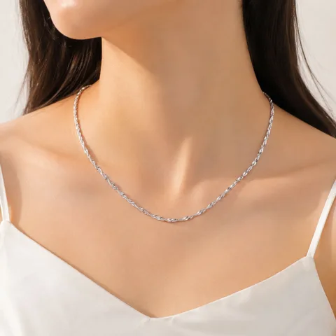 COLLAR DE CADENA ACERO PLATEADO