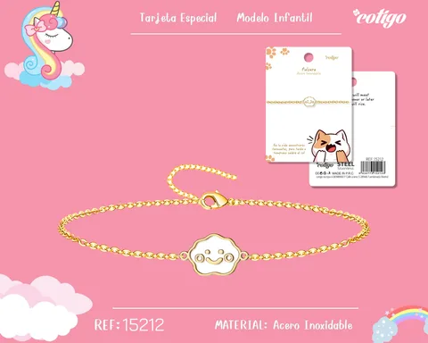 PULSERA DE NIÑA ACERO COLOR DORADO