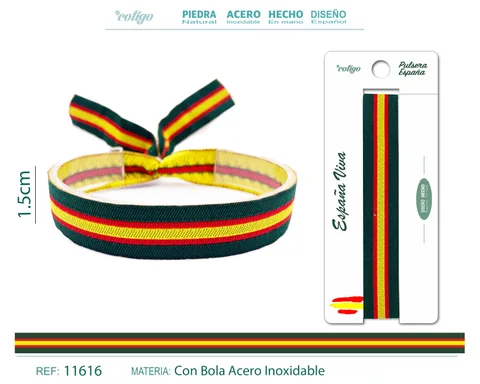 PULSERA ESPAÑA TEJIDO-VERDE
