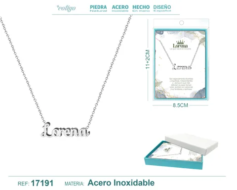 COLLAR LORENA ACERO COLOR PLATEADO