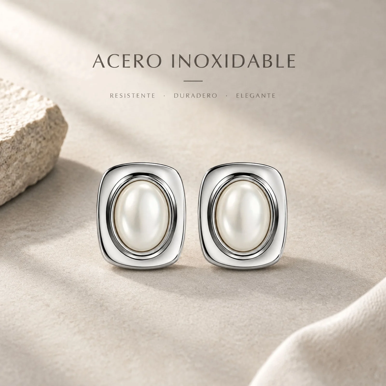 Pendiente Acero Inoxidable color Plateado