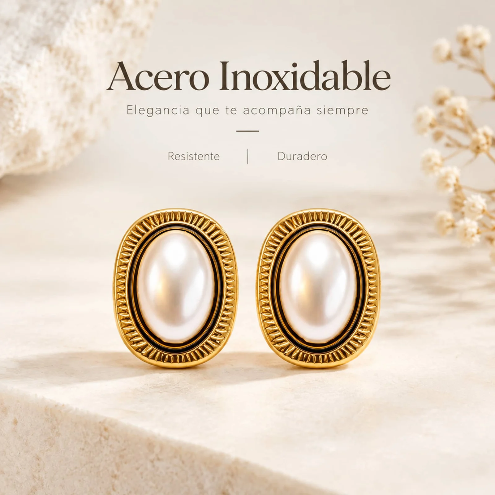Pendiente Acero Inoxidable color Dorado