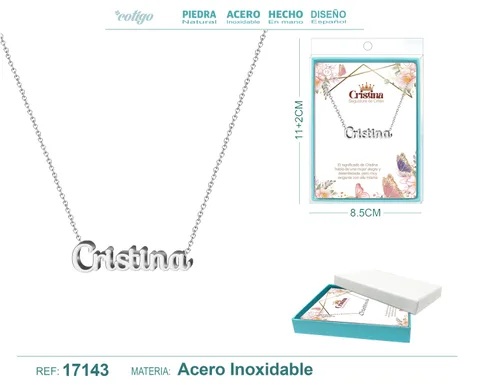 COLLAR CRISTINA ACERO COLOR PLATEADO